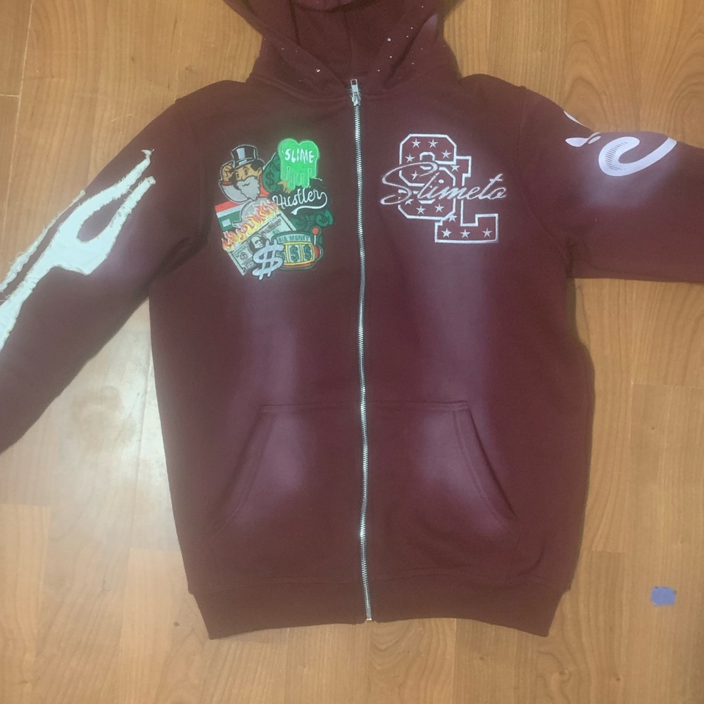 Men's Maroon Graphic Hoodie